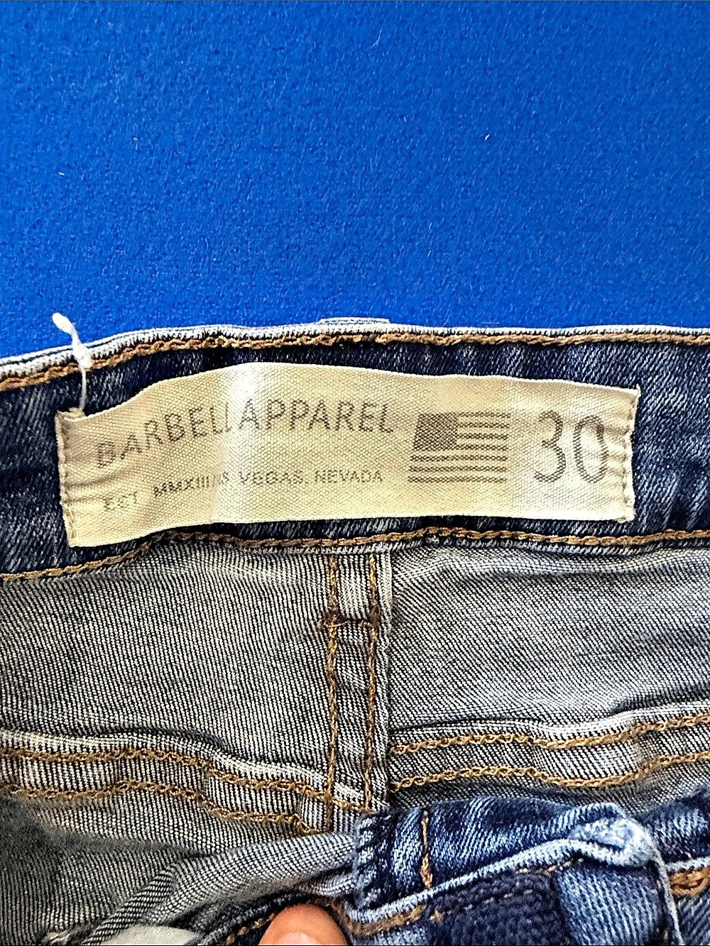 Barbell Apparel Men's Slim Jeans Blue Waist 30x32